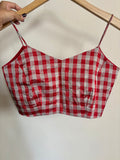 MALKIN TOP- Crop top in Checkered Chanderi Tissue fabric