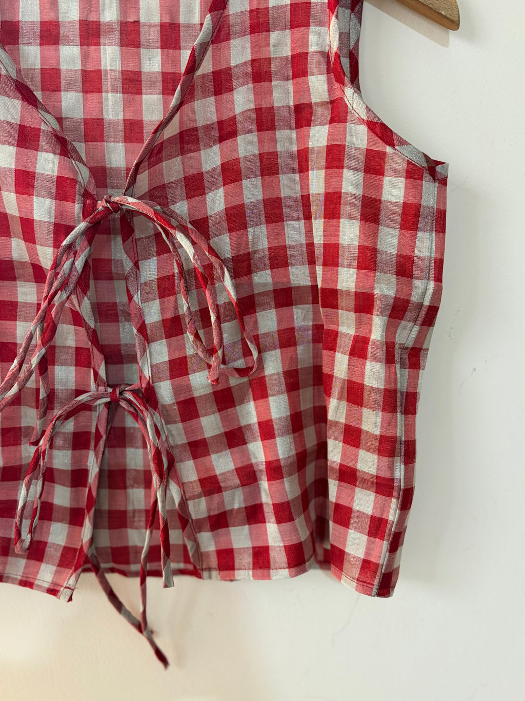 Pinterest Top- in Chanderi Tissue Checkered fabric