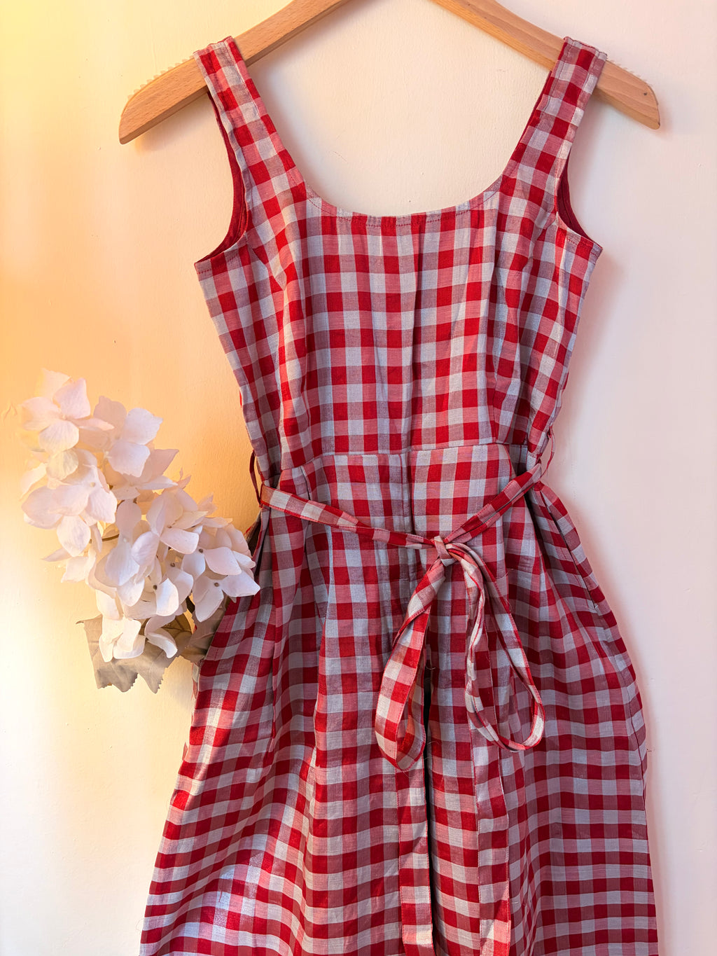 Power Jumpsuit in Check pattern Chanderi fabric