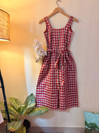 Power Jumpsuit in Check pattern Chanderi fabric