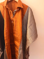 TARA: Colorblocked Kaftan in Chanderi Tissue