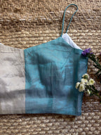 MALKIN TOP - Crop top in Colorblocked Chanderi Fabric
